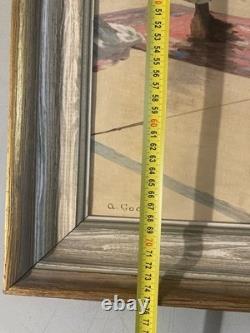 Oil Painting on Canvas by Antonio GODOY Orientalist 1950 Old Orientalism Art