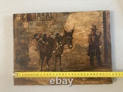 Oil Painting on Wood 1894 Monkey on an Unidentified Theme Old Impressionism