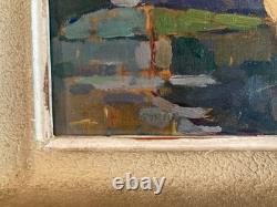 Oil Painting on Wood, 1950, Impressionist Landscape, Pointillism, Antique Painting