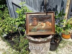 Oil on Canvas, Antique 19th Century Still Life with Vegetables