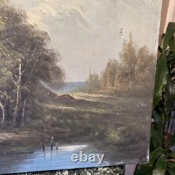 Oil on Canvas Antique Signed Depicting a Rustic Landscape