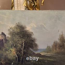 Oil on Canvas Antique Signed Depicting a Rustic Landscape