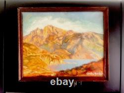 Oil on Canvas Porto Gulf Corsica Signed Andre Hardelin Antique