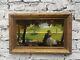 Oil On Panel, Antique, Signed Illegibly, At The Art Deco Park, No English Cosson