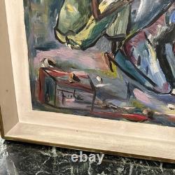 Oil on Panel Contemporary Old Signed Signature to Decipher, Abstract