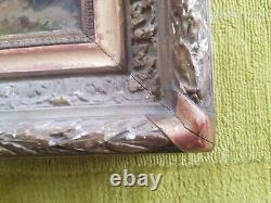 Oil on Panel, Framed Antique, Animated Landscape Signed L Dupuy (Galien Laloue)