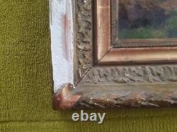 Oil on Panel, Framed Antique, Animated Landscape Signed L Dupuy (Galien Laloue)