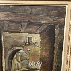 Oil on Panel Old Signed Representing a Alley