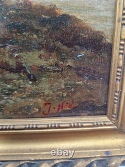 Oil on canvas 19th century old painting 8F seascape signed framed marine