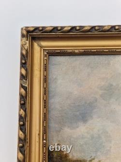 Oil on canvas 19th century old painting 8F seascape signed framed marine