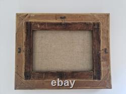 Oil on canvas 19th century seascape old painting antique gilded frame