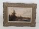 Oil On Canvas Barbizon Countryside Landscape Frame Montparnasse Antique Painting
