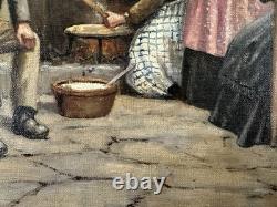 Oil on canvas, old Breton School, 20th century, Finistère, Côtes d'Armor, Brittany