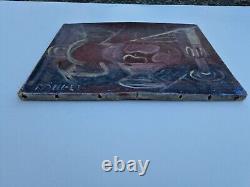 Oil on canvas still life cubism signed to restore HST antique painting
