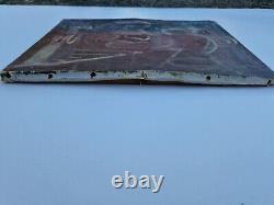 Oil on canvas still life cubism signed to restore HST antique painting
