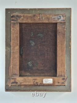 Oil on canvas still life flower bouquet Antique painting 19th century Signed HST