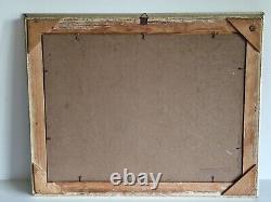 Oil on cardboard portrait of children old painting signed framed old painting
