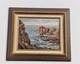 Oil On Panel 1930 Marine Landscape Island Of Br&eacute;hat Signed Framed Antique Painting