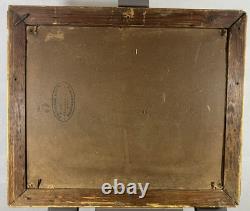 Oil on panel study of a tree French School 19th century in its antique frame