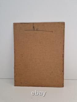 Oil on panel, the players, signed antique painting, HSP, genre scene painting