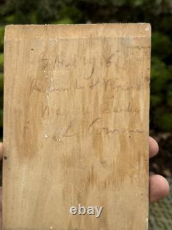 Oil on wood panel & old painting & forest & tree & ruins