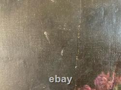 Oil painting on canvas and cardboard, flowers, flower, 1850, carnation, unidentified, antique art