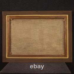 Oil painting on canvas marine landscape frame 20th century antique style