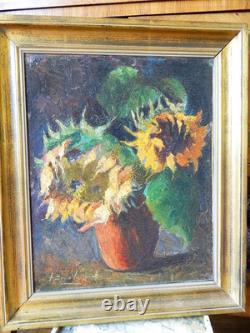 Oil painting on canvas, mounted on old cardboard, signed