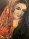 Oil Painting On Panel, Gypsy Woman Portrait, 1950, Old Vintage 20th-century Art