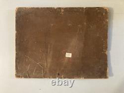 Oil painting on panel cardboard 1930 impressionist landscape old pointillism