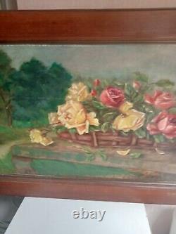 Oil painting signed old on wood 71 cm x 50 cm