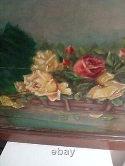 Oil painting signed old on wood 71 cm x 50 cm