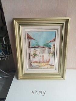 Oil painting signed on old orientalist canvas 27.5 cm x 22 cm