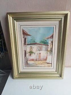 Oil painting signed on old orientalist canvas 27.5 cm x 22 cm