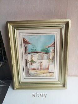 Oil painting signed on old orientalist canvas 27.5 cm x 22 cm