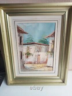 Oil painting signed on old orientalist canvas 27.5 cm x 22 cm