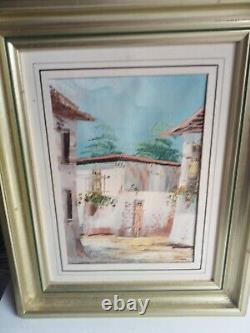 Oil painting signed on old orientalist canvas 27.5 cm x 22 cm