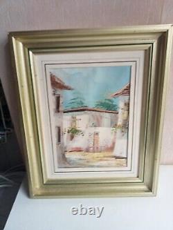 Oil painting signed on old orientalist canvas 27.5 cm x 22 cm