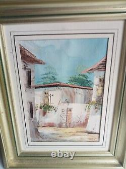 Oil painting signed on old orientalist canvas 27.5 cm x 22 cm