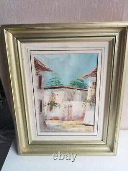 Oil painting signed on old orientalist canvas 27.5 cm x 22 cm