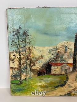 Old 1930 magnificent oil on canvas mountain landscape signed J. P Gouson