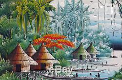 Old African Painting On Canvas Circa 1950