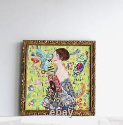 Old Art Deco Frame Oil Painting on Canvas Reproduction Klimt