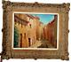 Old Frame Montparnasse F9 Oil Painting On Canvas Hst Provençal Village Midday