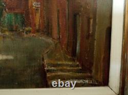 Old FRAME MONTPARNASSE F9 oil painting on canvas HST Provençal village midday