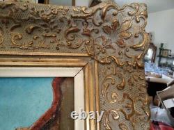 Old FRAME MONTPARNASSE F9 oil painting on canvas HST Provençal village midday
