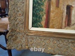 Old FRAME MONTPARNASSE F9 oil painting on canvas HST Provençal village midday