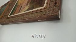 Old FRAME MONTPARNASSE F9 oil painting on canvas HST Provençal village midday