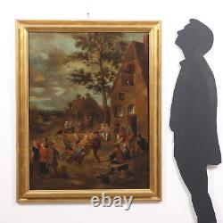 Old Flemish School Painting Oil on Canvas from the 18th Century