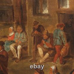 Old Flemish School Painting Oil on Canvas from the 18th Century